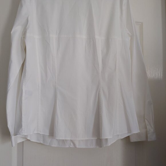 Lafayette 148 Crisp White Button Down Shirt Poplin Minimalist Staple Piece 12 - Picture 8 of 11